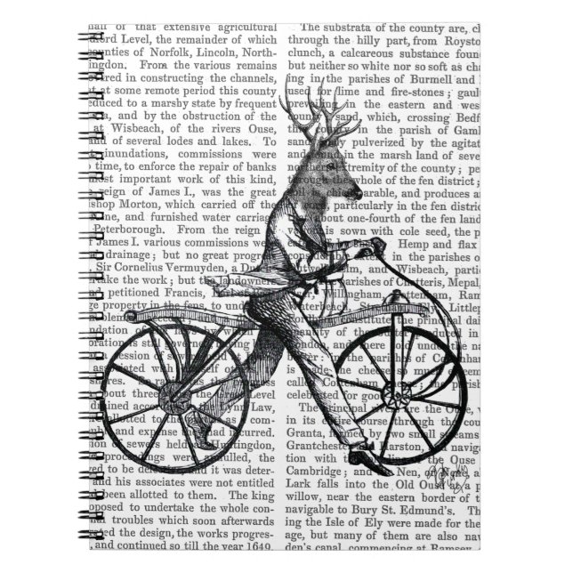 Dandy Deer on Vintage Bicycle Notebook (Front)