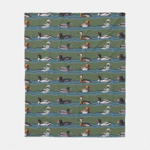 Dandy Ducks Fleece Blanket (Green)