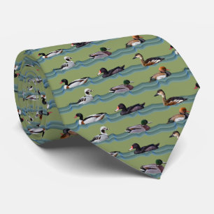 Dandy Ducks Tie Double Sided Print (Light Green)