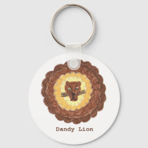 Dandy Lion Design and words on keychain