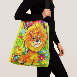 dandy lion print crossbody bag