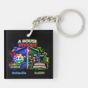 Dandy’s World vs Animal Hospital Neon Keychain