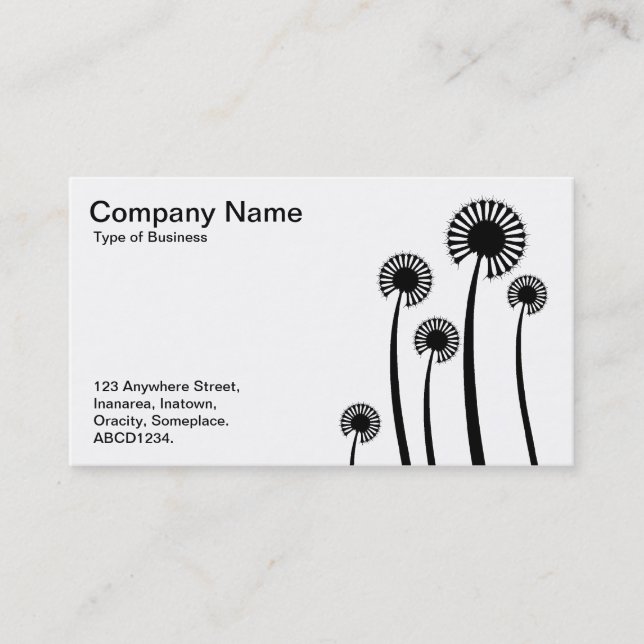 DandyLion Clocks - Black on White Business Card (Front)