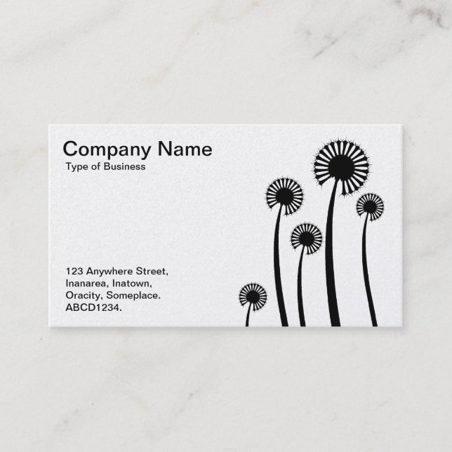 DandyLion Clocks - Black on White (Platinum) Business Card (Front)