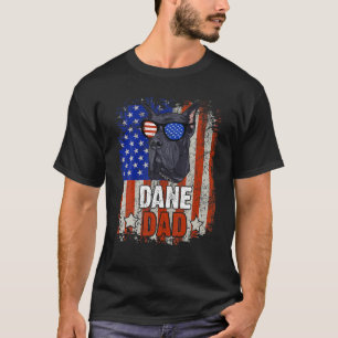 Dane Dad 4Th Of July American Flag Glasses Dog Men T-Shirt