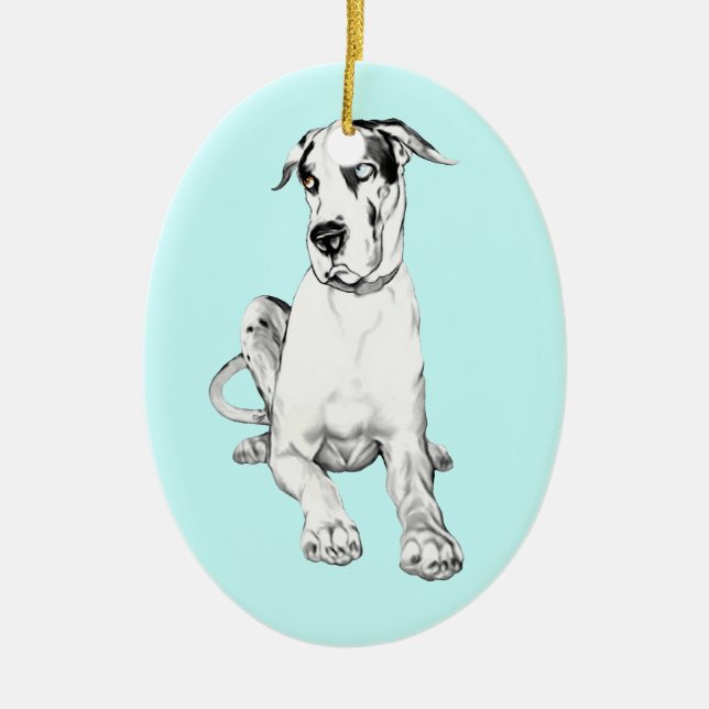 Dane-R-Us Dog Art Ceramic Ornament (Front)