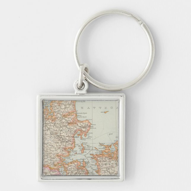Danemark - Denmark Map Keychain (Front)