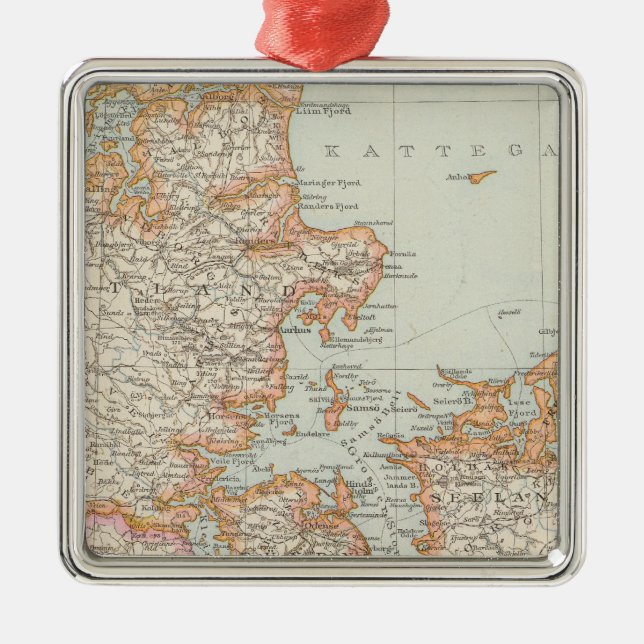 Danemark - Denmark Map Metal Ornament (Front)