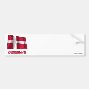 Dänemark Fliegende Flagge mit Namen Bumper Sticker