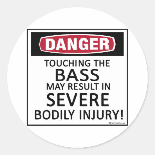 Danger Bass Classic Round Sticker