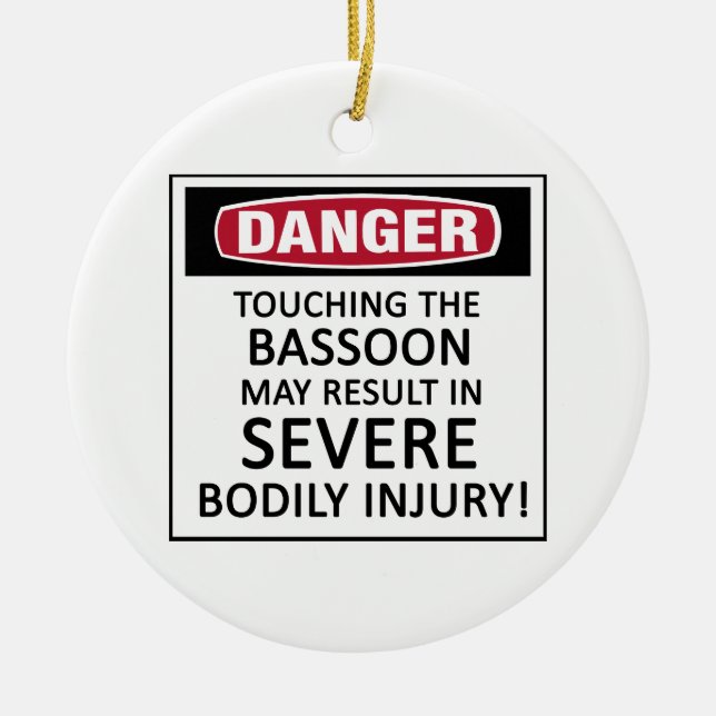 Danger Bassoon Ceramic Ornament (Front)
