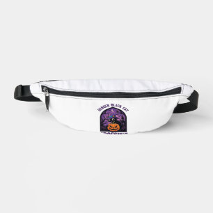 Danger Black Cat Crossing Halloween Pumpkin Witch Fanny Pack