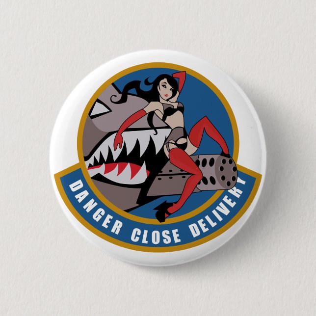 DANGER CLOSE DELIVERY VELCRO MORALE PATCH - FULL C 2 INCH ROUND BUTTON (Front)