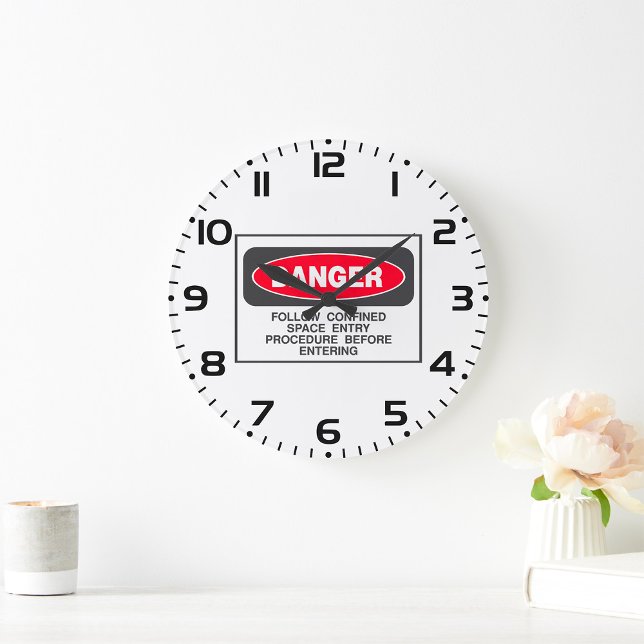 Danger Confined Space Entry Safety Warning Large Clock (Creator Uploaded)