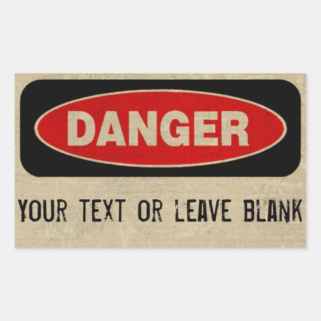 Danger Custom Stickers (Front)