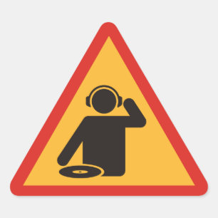 Danger DJs at Work Triangle Sticker