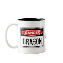 Danger Dragon - Funny Safety Warning Sign Geek Mug