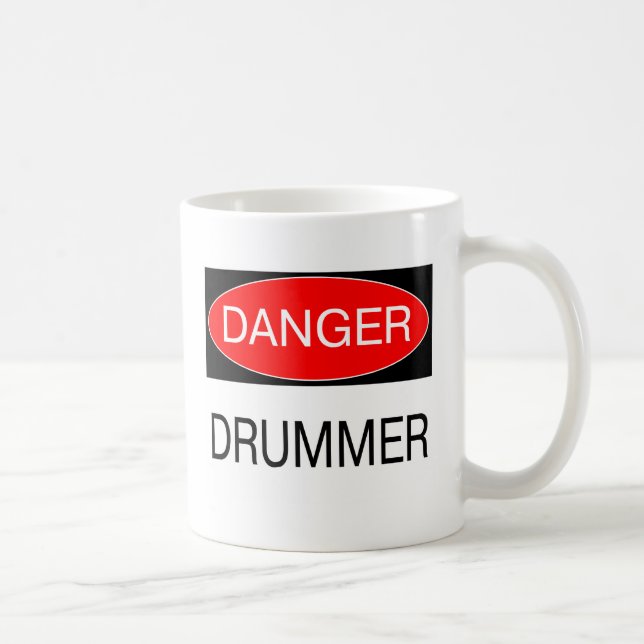 Danger - Drummer Funny Musician T-Shirt Mug Apron (Right)