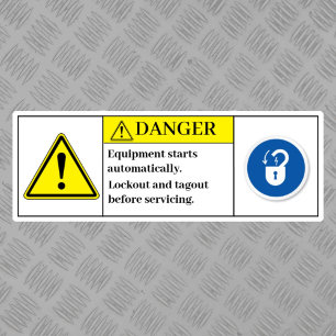 Danger Equipment Starts Automatically Label