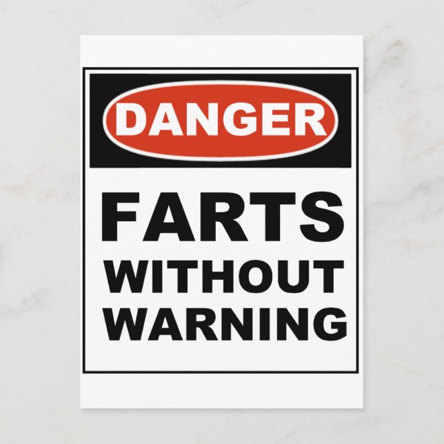 Danger Farts Without Warning Postcard (Front)