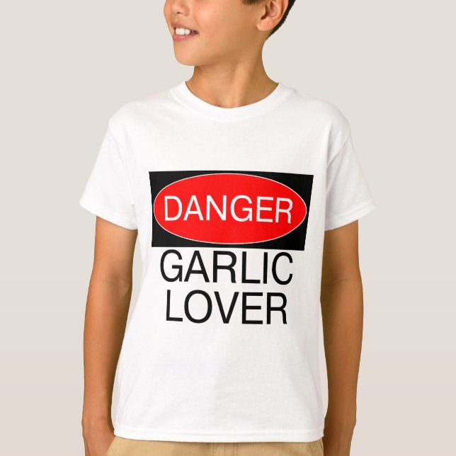 Danger - Garlic Lover Funny T-Shirt Mug Hat Apron (Front)