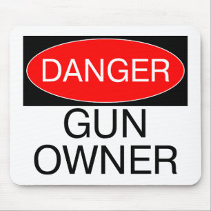 Danger - Gun Owner Funny T-Shirt Mug Hat Bag Apron Mouse Pad