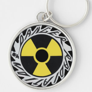 Danger Hazard Radiation Symbol Keychain