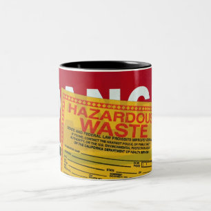 Danger Hazardous Waste Two-Tone Coffee Mug