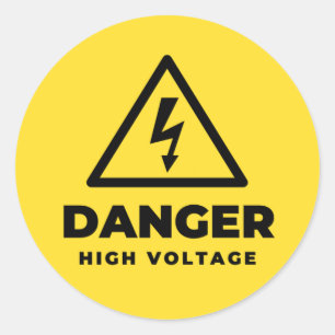 Danger High Voltage Classic Round Sticker