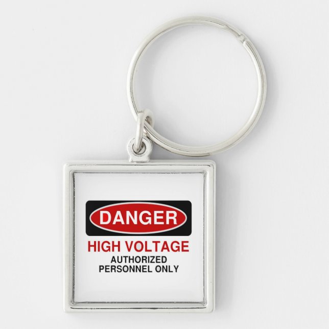 Danger High Voltage Keychain (Front)