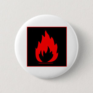 Danger Highly Flammable Warning Sign Chemical Burn 2 Inch Round Button
