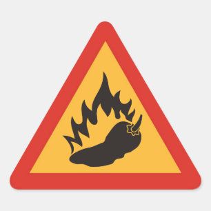 Danger hot chili pepper triangle sticker