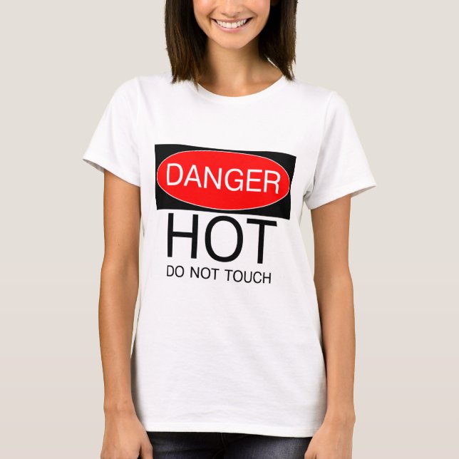 Danger - Hot (Do Not Touch) Funny T-Shirt Hat Bag (Front)