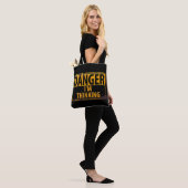 DANGER I'M THINKING Distressed Metal Rust Sign Tote Bag (On Model)