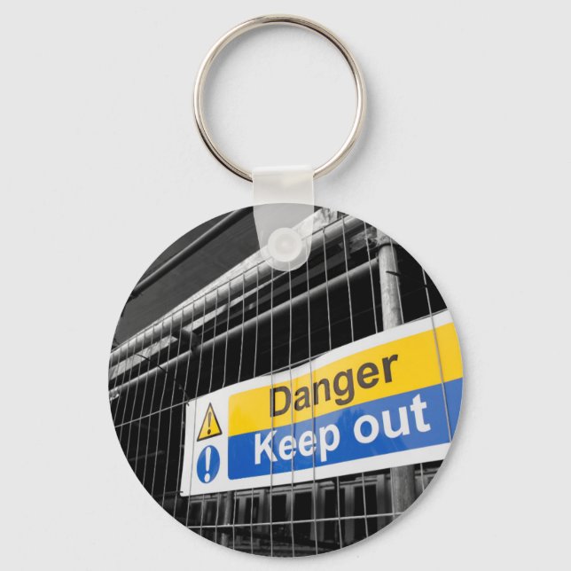 Danger Keep Out sign Keychain (Front)
