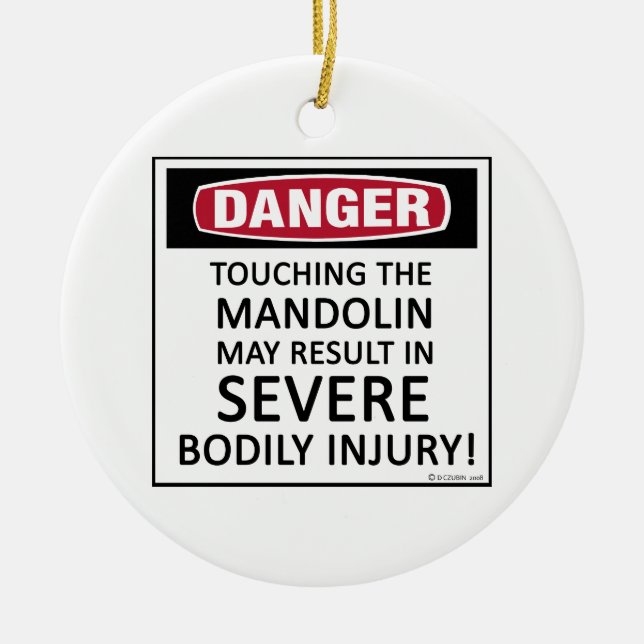 Danger Mandolin Ceramic Ornament (Front)