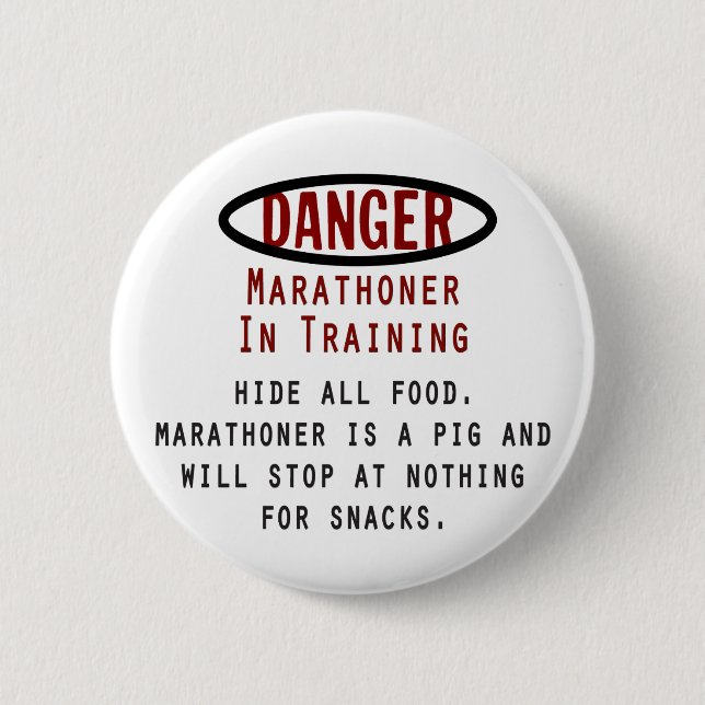 Danger Marathoner 2 Inch Round Button (Front)