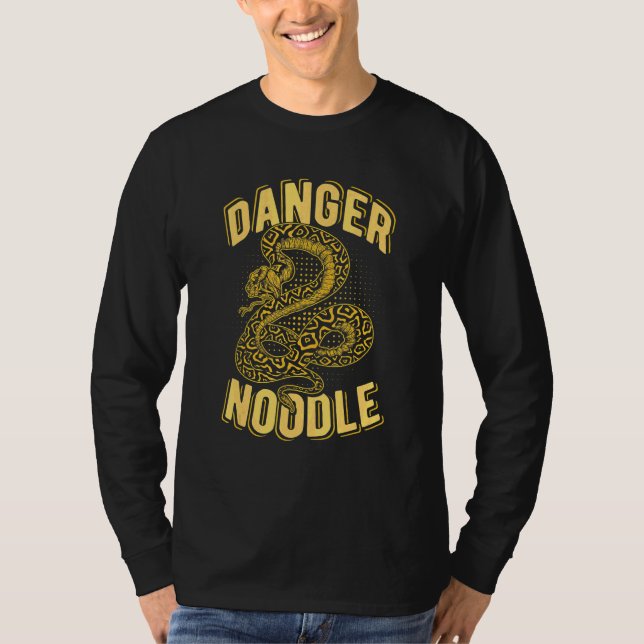 Danger Noodle Ball Python Snake  Reptile Serpent T-Shirt (Front)