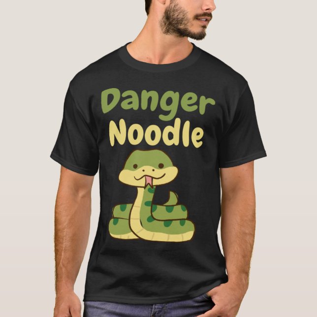 Danger Noodle  Cute Snake Reptile T-Shirt (Front)