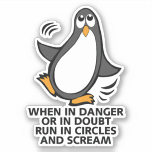 Danger or in Doubt  Funny Penguin Contour Cut