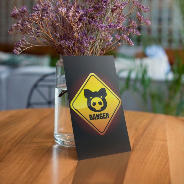 Danger Pig Warning Sign Invitation (Creator Uploaded)
