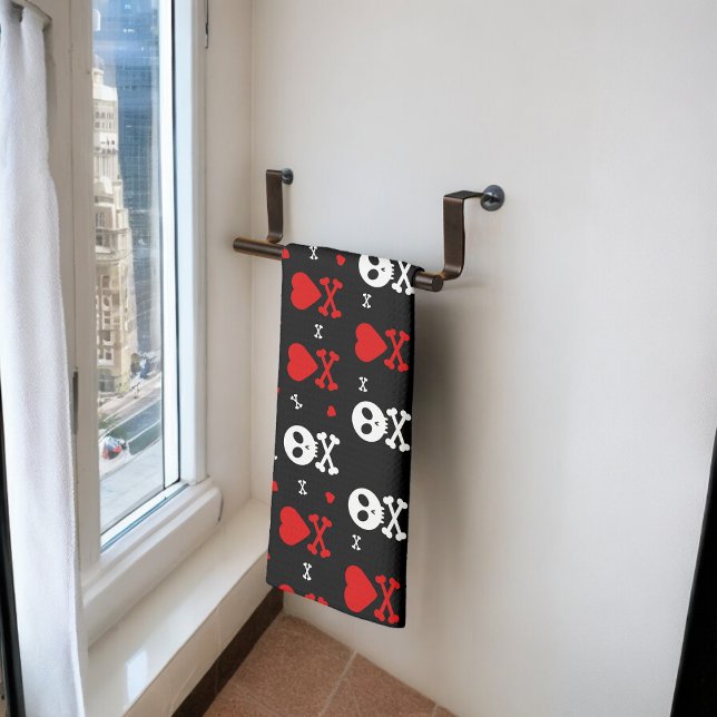 Danger Scary Skulls Pattern Kitchen Towel (Kitchen Towel)