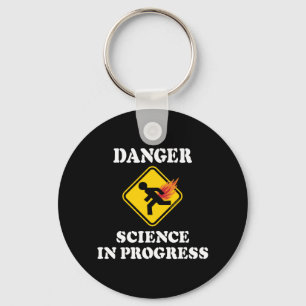 Danger Science in Progress - Flaming Fart Humour Keychain