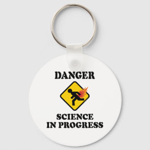 Danger Science in Progress - Flaming Fart Humour Keychain