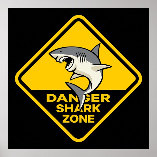Danger Shark Zone Poster (Front)