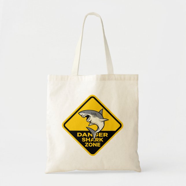 Danger Shark Zone Tote Bag (Front)