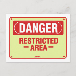 Danger Sign Design! Unique cool design! Postcard