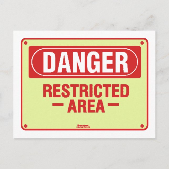 Danger Sign Design! Unique cool design! Postcard (Front)
