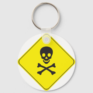 DANGER - SKULL AND BONES SYMBOL KEYCHAIN