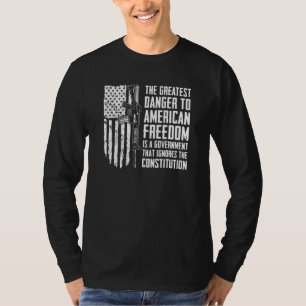 Danger To American Freedom - USA Pro Guns 2nd Amen T-Shirt